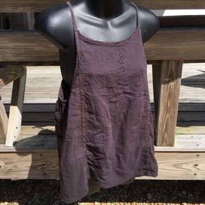 ROXY Oversized Eyelet Tank Top - Sz M
